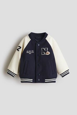 H&M Baseball Jacket in Navy Blue/new York City at Nordstrom, Size 18M