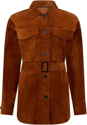 Moorer Coats - Dames - Leren en Su&egrave;de Jassen - Bruin - S - Jassen