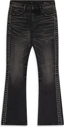 Purple Black Studded Vintage Flare Jeans