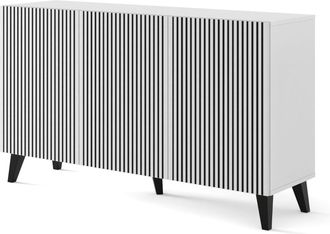 AC-D&eacute;co Ac-deco - Aparador Ravenna F 150 Cm 3d Blanco / Negro Con Patas Negras