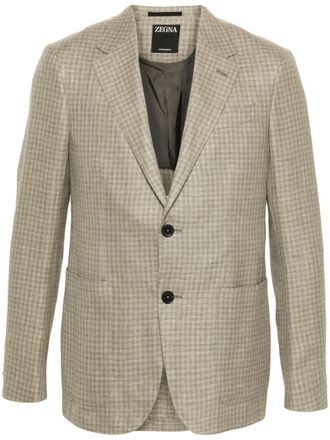 Ermenegildo Zegna Blazer monopetto a quadretti - Toni neutri