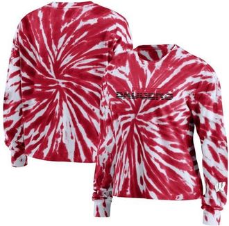 WEAR by Erin Andrews Womens WEAR by Erin Andrews Red Wisconsin Badgers Tie-Dye Long Sleeve T-Shirt at Nordstrom, Size Medium