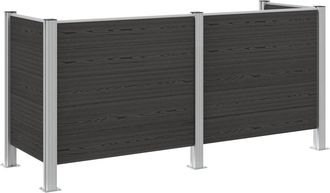 vidaXL Valla De Cubo De Basura Gris 237 X 85 X 115 Cm Aluminio Y Wpc Vidaxl