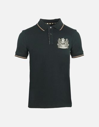 Aquascutum Mens Aquascutum Aldis Crest Black Polo Shirt - Size: 36