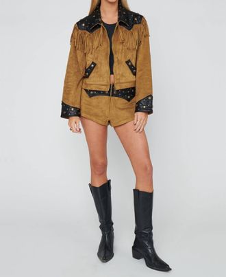 Show me your Mumu Wilson Jacket In Sepia Faux Suede Faux Leather