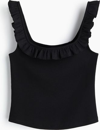 H&M Tanktop mit Volants - Schwarz