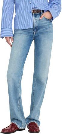 Good American Soft-Tech Good True High Waist Straight Leg Jeans in Indigo1214 at Nordstrom, Size 18