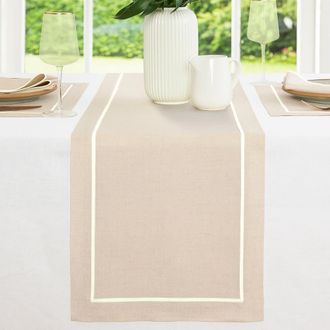 Solino Home Linen Table Runner for Dining Table, Holiday and Everyday Table Decor - Kensington in Natural at Nordstrom, Size Xx-Small