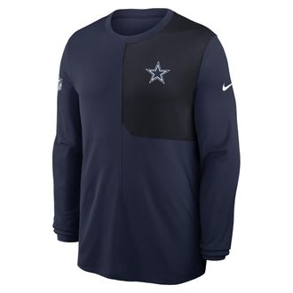 Nike Dallas Cowboys Sideline Coach Nike Mens Dri-FIT NFL Long-Sleeve Top in Blue | 03B10CZD7RD-81D