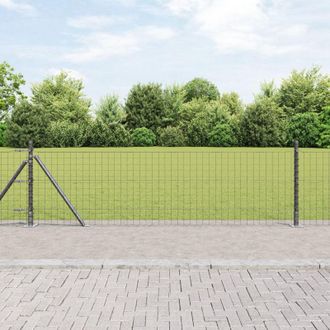 Berkfield Home Fence Posts Set of 26 Grey Concrete, Metal 3.2 x 3.2 x 70 cm