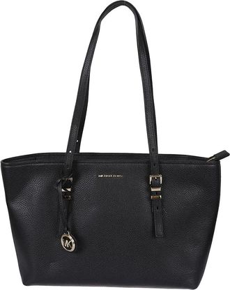 Michael Kors Zwarte Gehamerde Leren Schoudertas - Dames - Shoppers - Zwart - ONE Size - Tassen
