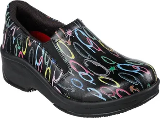 Skechers Womens Upswep Sr Relaxed Fit Clogs In Black/multi