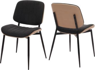 Hhg Hhg - Juego De 2 Sillas De Comedor 203, Silla De Cocina Silla, Tejido De Madera Curvada (370 G/m&sup2;) Oeko-tex Mvg, Natural, Gris Oscuro