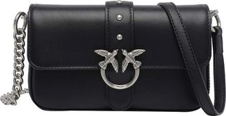 Pinko Black Love One Slouchy Crossbody Bag