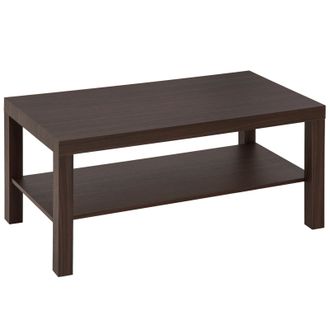 OEM Mesa De Centro Moderna Mesa Baja Con 2 Estantes De Almacenamiento Mesita Para Sal&oacute;n Carga 20 Kg 90x45x44,5 Cm Nogal