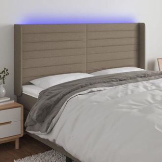 vidaXL Cabecero Con Led De Tela Gris Taupe 163x16x118/128 Cm Vidaxl
