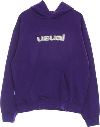 Usual Paarse Cracked Hoodie Lichtgewicht Sweatshirt - Heren - Hoodies - Paars - XL - Katoen - Hoodies & sweatvesten