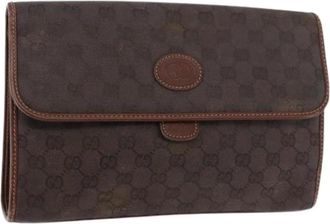 Gucci Pre-owned Clutches, female, Brown, Size: ONE SIZE Pre-owned GG Canvas Shoulder Bag