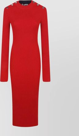 Max Mara knit dress with button design and ribbed fit
