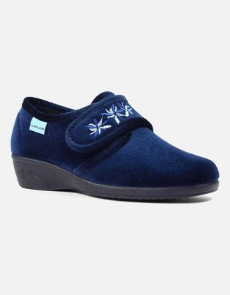 Lunar Womens Lunar Paula II Navy Velcro Slipper KLA035 - Size: 3