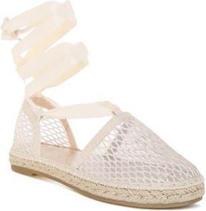 London Rag Sonara Ankle Wrap Espadrille Flat in Beige at Nordstrom Rack, Size 9.5