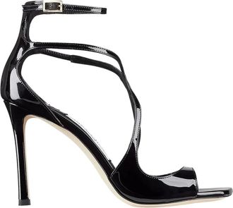 Jimmy Choo London Azia 95 PAT - Dames - Sandalen met hakken - Zwart - 36 EU - Schoenen