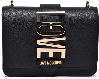 Love Moschino Black Polyurethane Metallic Shoulder Bag