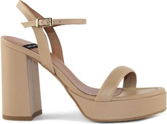 &Aacute;ngel Alarc&oacute;n Elegante High Heel Sandalen - Dames - Sandalen met hakken - Bruin - 38 EU - Schoenen