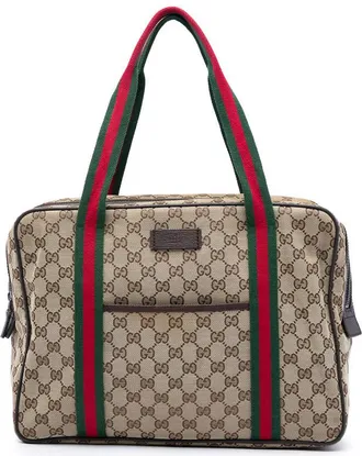Gucci Pre-owned Gucci GG Canvas Web Business Bag Unisex QSLK5YWZBEU3K5E3