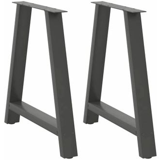 vidaXL Vidaxl - Patas Para Mesa De Comedor En Forma De A (2 Unidades), Antracita, 70 X (72-73) Cm, Acero