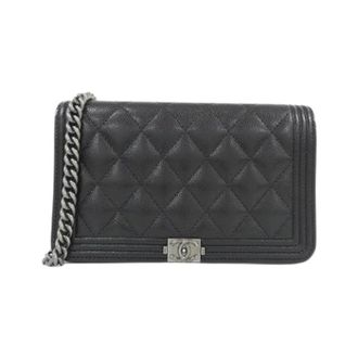 Chanel Pre-owned Chain/Shoulder portemonnee - Dames - Pre-owned - Zwart - Maat: ONE Size Leer