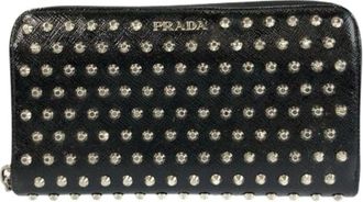 Prada Pre-owned Wallets, male, Black, Size: ONE SIZE Pre-owned Patent Leather Long Wallet