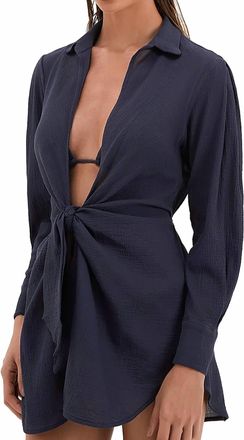 Vix Juliete Long Sleeve Swim Coverup In Blue