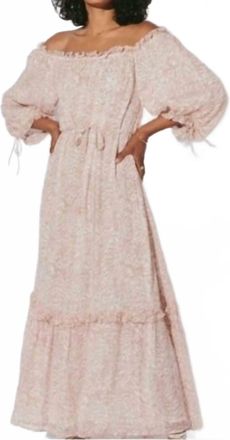 Cleobella Saige Chiffon Ankle Maxi Dress In Blush Zebra