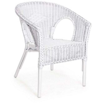 Decorspace Poltrona Allis con braccioli, struttura in rattan, impilabile, per esterno -Olivine