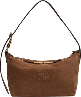 Miu Miu Spirit Schoudertas - Dames - Schoudertassen - Bruin - ONE Size - Leer - Tassen