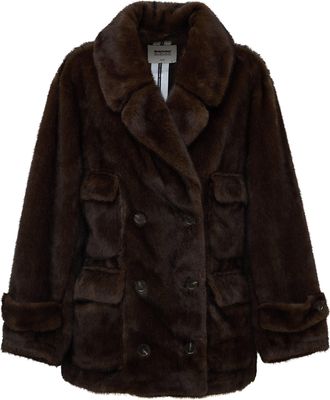 s.w.o.r.d Double-Breasted Mid-Length Fake Fur Coat