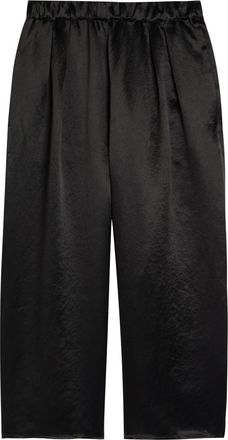 Maria McManus Wide-leg Satin Crop Trousers - Black - S (UK8-10 / S)