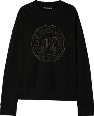 Palm Angels Milano studded sweatshirt - men - Cotton/Aluminium - S - Black