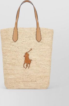 Ralph Lauren raffia shopper bag leather handles texture