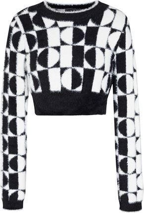 8 by YOOX FAUX FUR OPTICAL JACQUARD TOP