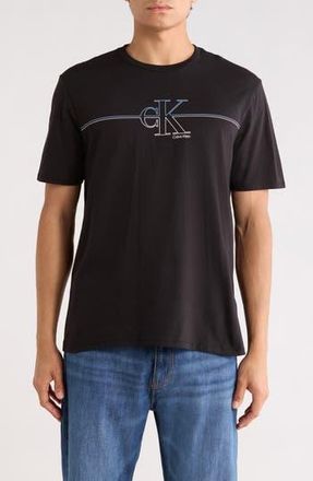 Calvin Klein Logo Line Graphic T-Shirt in Black at Nordstrom Rack, Size Xx-Large