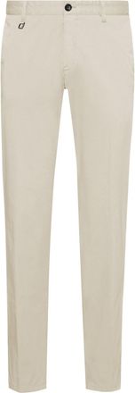 HUGO BOSS Mens Black Cotton Slim Fit Trousers in Open White - Size 36 (Waist)