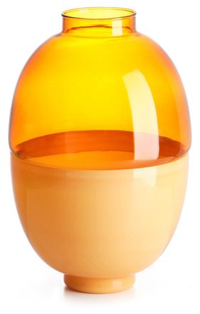 IVV scarlet cup/vase borosilicate milk effect amber/transparent amber h- 31 cm