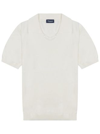 Drumohr Minimalist White Polo With Classic Collar