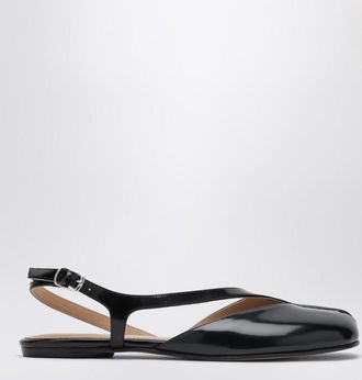 Maison Margiela Black brushed leather Tabi slingback sandals