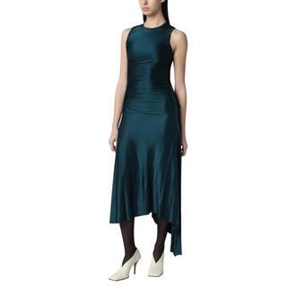 Victoria Beckham Party Dresses, female, Green, Size: 2XS Sleeveless Twist Detail Dress