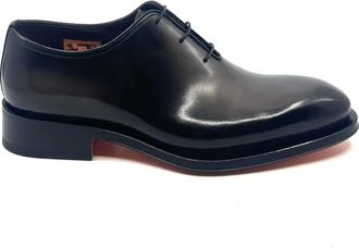 Santoni Carter Richelieu One? Cut - Heren - Nette schoenen - Zwart - 41 EU - Leer - Schoenen