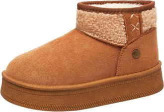 Generic Brown Ladies Fleece Lined Ankle Boots for Fall and Winter Warm Comfortable Thick Soled Low Heeled Design