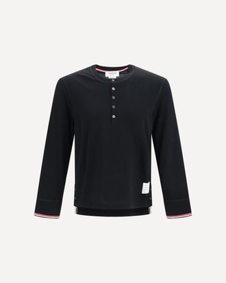 Thom Browne Buttoned Sweater with RWB cuffs Male 3